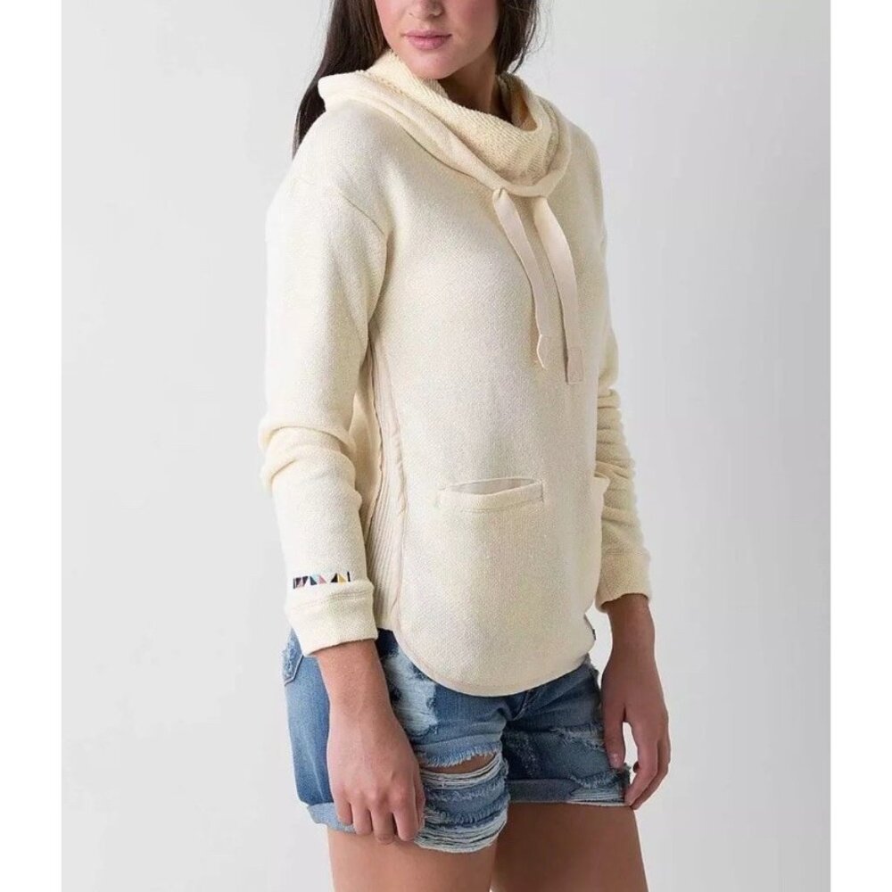 Buckle Roxy Counting Stars Sweatshirt Size L Metro Heather Cream Soft Comfy Cute